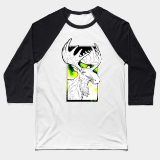 white moose in aurora borealis Baseball T-Shirt